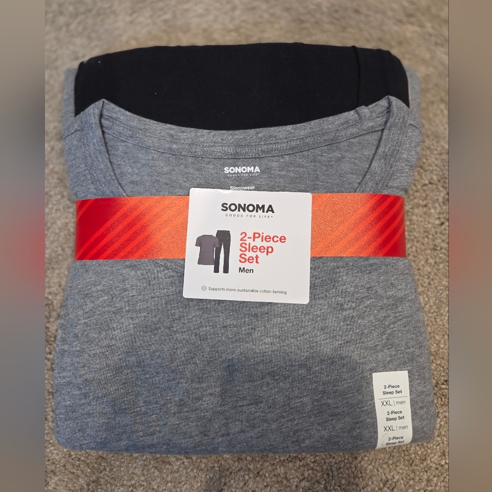Sonoma Men's Gray and Black Sleepwear Set